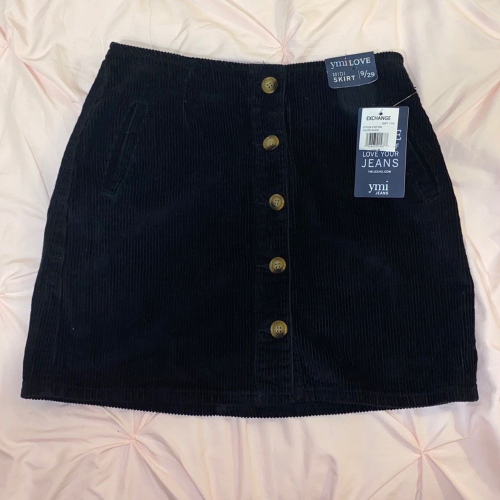YMI Love- Black corduroy skirt- size 9
